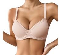 Generico Reggiseno Sportivo Donna Comodo Cinghie Regolabili Comfort Intimo Reggiseni con Scollatura a V Brassiere Taglie Forti Senza Ferretto Copertura Totale