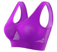 Generico Reggiseno Sportivo Donna Imbottito Sostegno Forte Elasticizzato Taglie Forti Senza Ferretto Push Up per Yoga Vogatore Golf Palestra Fitness Corsa