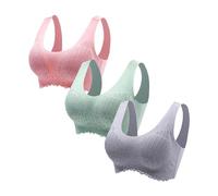 Generico Reggiseno Sportivo Donna Push Up Aspetto Naturale Reggiseni con Scollatura a V Brassiere Top Morbido Regolabile Biancheria Intima