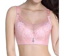 Generico Reggiseno Taglie Forti Senza Ferretto con Pizzo e Coppa Completa con Design Avvolgente Intimo Elegante(38E)