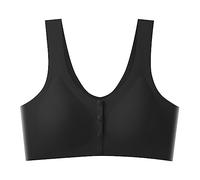 Generico Reggiseno Top Donna Cotone Reggiseno Imbottito XXL Reggiseno con Bottoni Aperti sul Davanti in di Ghiaccio Grande da Donna Reggiseno per Allattamento al Reggiseno Senza Ferretto (Black, XL)