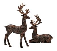 Generico Reindeer Christmas Decor - Vintage Bronze Holiday Statue, Christmas Reindeer Decor Collectible Figurines For Home | Bedroom Living Room Dining Table Shelf Office Apartment Restaurant Hotel