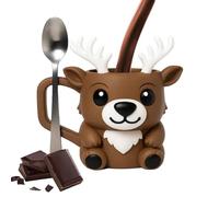 Generico Reindeer Christmas Mug, Ergonomic Handle Drinkware Mugs, Adorable Traveling Reindeer Beer Cups, Kitchen Supplies For Milk Beer Ice Water Coffee Juice Tea