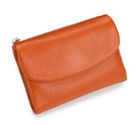Generico Relevantk Wallet, Joyfullygo Wallet, Unisex Pebble Leather Wallets, Women's 5.3in Short Billfolds, Soft Unisex Wallets Coin Card Holder for Women, Anti-Theft Organizers (Orange)