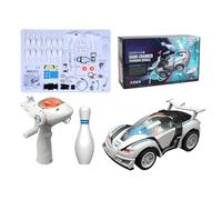 Generico Remote Car with Hand Crank Charging, Rechargeable RC Vehicle Toy with Remote Control for Kids Ages 3-5, Educational Car Model for Boys Girls Early Learning Playtime Fun 12x6x6.5cm