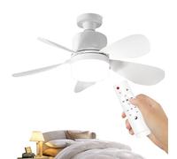 Generico Remote Ceiling Fan - Compact 52x16cm, Detachable Cooling Device | Small Fan With Intelligent Lighting For Bedroom Kitchen Living Room Garage Porch Courtyard Patio Hallway Home Indoor Comfort