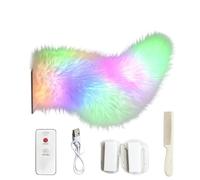 Generico Remote Control Electric Car Tail LED Light Rechargeable Wagging Faux Tail Car Exterior Decoration Cute Plush Ţail Trunk Hanging Cosplay Çar Accessory Universal Fit for all Vehicles