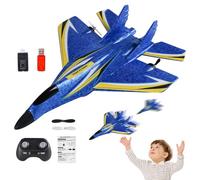 Generico Remote Control Plane - RC Planes with LED Colorful Lights,Early Learning RC Aircraft Toy, 2.4Ghz Outdoor Flying Toy for Kids Boys Girls Beginner