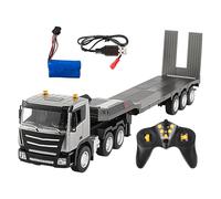 Genérico Remote Control Semi Truck Toy - 2,4 GHz Electric Car Toy with Trailer, 1/24 Scale 9 Channel Construction Vehicle with Sound and Light For Holiday Birthday