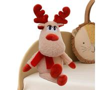 Generico Renna Decorazione Natalizia - Giocattolo Bambola con Sciarpa Rossa 50 cm - Renna Di Natale Di Peluche | Per Interni Casa Salotto Divano Pavimento Bambini Amici Famiglia