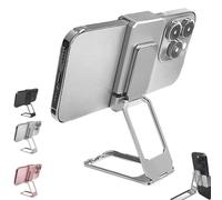 Generico Repertoireof/Statusun New Upgraded Back Clip Type 360° Folding Bracket, Foldingsturdy for Variousof Smartphone, Metal Double Ring Square Phone Holder (White)