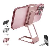 Generico Repertoireof/Statusun New Upgraded Back Clip Type 360° Folding Bracket, Foldingsturdy for Variousof Smartphone, Metal Double Ring Square Phone Holder (Pink)