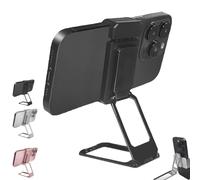 Generico Repertoireof/Statusun New Upgraded Back Clip Type 360° Folding Bracket, Foldingsturdy for Variousof Smartphone, Metal Double Ring Square Phone Holder (Black)