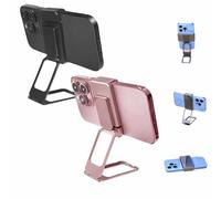 Generico Repertoireof/Statusun New Upgraded Back Clip Type 360°Folding Bracket, Metal Double Ring Back Clip Bracket, Sturdy Square Stand for Various SmartphonesBracket (Black & Rose gold)