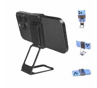 Generico Repertoireof/Statusun New Upgraded Back Clip Type 360°Folding Bracket, Metal Double Ring Back Clip Bracket, Sturdy Square Stand for Various SmartphonesBracket (Black)