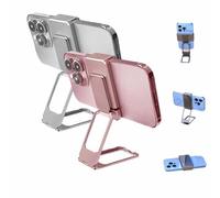 Generico Repertoireof/Statusun New Upgraded Back Clip Type 360°Folding Bracket, Metal Double Ring Back Clip Bracket, Sturdy Square Stand for Various SmartphonesBracket (Silver & Rose gold)