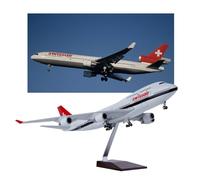 Generico Replica Lega Pressofusa Modello Aereo Svizzero B747 In Scala 1:150, In Resina Statica, Adatto For La Compagnia Aerea, Con Luce, For Decorazioni Da Scrivania, Cimeli Militari(No light)