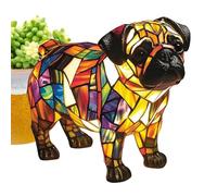 Generico Resin Dog Light, Retro Stained Glass Lamp, Ambient Color Glow with Stable Base Structure, Compact Decorative Night Light, Artistic Sculpture Lamp with Vintage Design, Desk Use for Livingroom