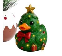 Generico Resin Ducks - Cute Tree And Candy Cane Pattern Animal Decor | Gingerbread Christmas Ducks Figures For Table Party Bedside Workplace Fireplace Car Interior Counter Home Nursery