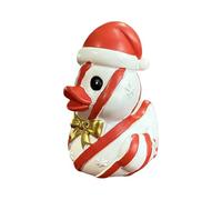 Generico Resin Ducks - Cute Tree And Candy Cane Pattern Animal Decor | Gingerbread Christmas Ducks Figures For Table Party Bedside Workplace Fireplace Car Interior Counter Home Nursery