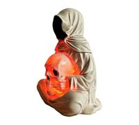 Generico Resin Reaper Skull LED Light | Halloween Statue Spooky | Halloween Desk Decorations For Office Desk Bookshelf Entrance Bedside Table Bedroom Study Room