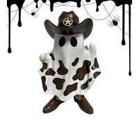 Generico Resin Statue Sculpture Decoration for Halloween Mantle Fireplace Tabletop Home Indoor Outdoor Garden Tiered Tray | Cowboy Ghost Statue | Cowboy Ghost with Boot And Hat Sculpture