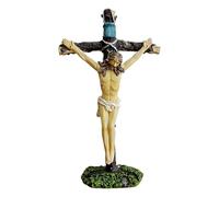 Genérico Resin Tabletop Home Decor For Church Living Room Bedroom Entryway Bookshelf Apartment | Crucifix Figurine, 7.2 Inches Catholic Sculpture | Crucifix Statue Resin Home Decor Living Room