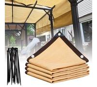 Generico Rete Ombreggiatura 90% UV Telo Ombra Esterno Parasole con Occhielli Facile da Appendere 3x4m 9x10m 4x6m 5x5m Beige Panno Ombreggiante per Auto Giardino Serra(4.0 * 6m)