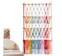 Generico Rete per Peluche | Organizzatore Per Giocattoli Boho A 3 Livelli - Per Camera Bambini Angolo Casa Comodino Famiglia Ragazzi Armadio Playroom Adolescenti