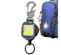 Generico Retractable LED Keychain, Retractable Keychain with LED Flashlight, Security Lanyard Carabiner Reel, ABS Key Holder with Built In Light, Multifunctional Key Chain Clip for Outdoor Use
