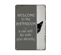 Generico Retro Bathroom Decorations - Antique Wall Posters | 20x30cm Bathroom Wall Decor for Dorms, Metal Funny Bathrooms Walls Art with Rustic Finish, Toilet Poster, Toilets Decoration for Home