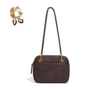 Generico Retro Casual Boston Bag, Women's Suede Woven Shoulder Bag Purses, Large Vegan Leather Braided Elegant Hobo Satchel