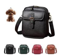 Generico Retro Crossbody Leather Bag, 2025 Upgrade Double Layer Large Capacity Mini Messenger Bag, Anti-Theft Retro Design for Women (black)