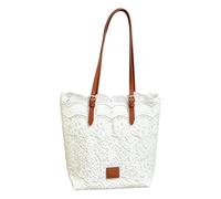 Generico Retro Lace Straw Shoulder Bag - Women's Crochet Underarm Purse
