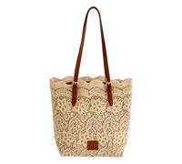 Generico Retro Lace Straw Shoulder Bag - Women's Crochet Underarm Purse