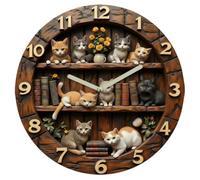 Generico Retro Non Ticking Bookshelf Round Decorative Clocks (Style B, 10inch/25cm)