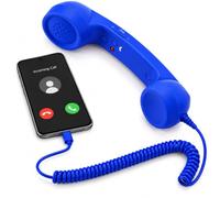 Generico Retro Phone Handset for Cell Phone, USB-C Wired Receiver with Mic | Classic receiver-style comfort with USB-C wired calling, built-in mic, speaker, volume controls, and a retro look(Blue)