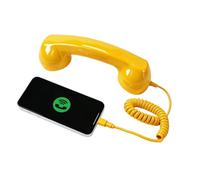 Generico Retro Ring Phone Plug in Audio Handle Receiver Landline | with Microphone Retro Handset for Cell Phone for Video Conferences Calls Chats Classroom House School Halloween Christmas