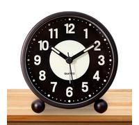 Generico Retro Round Alarm, Portable Bedside Clock, 4.33 Inches Clock with Twin Bell, Non-Ticking Alarm, Bedroom Accessory with Classic Design, Home Tool for Living Room and Nightstand