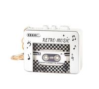 Generico Retro Sound Keychain, Small Cassette Keyring with 10 Songs, ABS Musical Player Keychain for Backpack, Handbag, Purse, Party, Travel, Home, Office