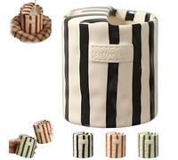 Generico Retro Striped Hand-Painted Ceramic Mark Hand-Held Cup, for Milk Coffee Juice Latte Hot Cold Drinks, Heat-Resistant Non-Slip Double-Enjoy Cup, Gift Drinkware (black)