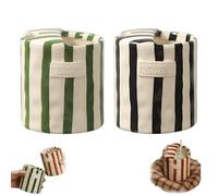 Generico Retro Striped Hand-Painted Ceramic Mark Hand-Held Cup, for Milk Coffee Juice Latte Hot Cold Drinks, Heat-Resistant Non-Slip Double-Enjoy Cup, Gift Drinkware (black+green)