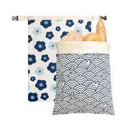 Generico Reusable Beeswax Bread Bags 2 Pack Cotton Bread Storage Bags Large