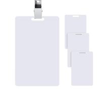 Generico Reusable Erasable Badge - Easy Clean With Alcohol | Dry Erase Notepad 4 Pack | 8.5x5.4cm Vertical Memo Card For Nurses, Teachers, Office Staff & Restaurant Workers