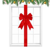 Generico Reusable Holiday Bow - Green Ribbon for Festive Spaces | Soft Material with Bold Size, Door Decoration, Fence Accent, Kitchen Touch, Tabletop Craft, Tree Use, Car Display