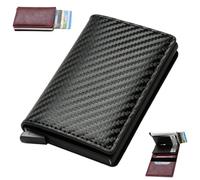 Generico RFID Blocking Smart Wallet, Men's Vintage PU Leather Wallet, Credit Card Holder Anti-Theft Auto Pop Up Wallets