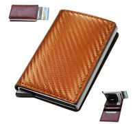 Generico RFID Blocking Smart Wallet, Men's Vintage PU Leather Wallet, Credit Card Holder Anti-Theft Auto Pop Up Wallets
