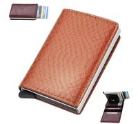 Generico RFID Blocking Smart Wallet, Men's Vintage PU Leather Wallet, Credit Card Holder Anti-Theft Auto Pop Up Wallets