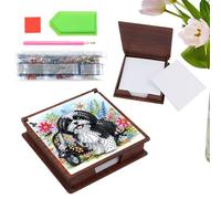 Generico Rhinestone Art Box 11x11x2.8cm Paper, Large Capacity 3D Cat Dog Shape Storage, Rhinestone Painting Kit Note Box for Family Friends Adults Men Women
