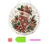 Generico Rhinestone Malerei Sets Funkelnder Weihdnachtsbaumschmuck Als DIY | Rhinestone Glitzerbilder für Zimmer, Schule,d Anfänger, Zuhause, Party-Dekoration und kreative DIY-Bastelaktivität